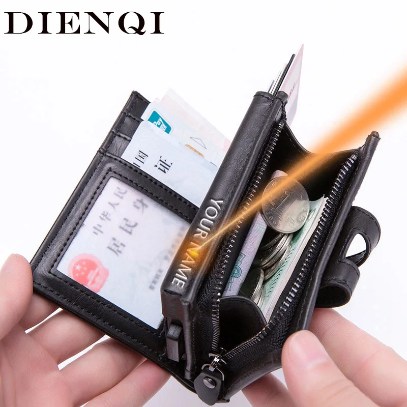 Business Wallet Protector Pocket-Case Creditcard-Holder RFID DIENQI Vintage Smart Men