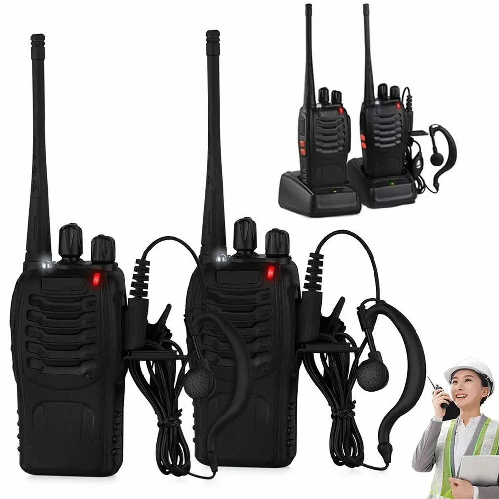 Зарядка через usb Baofeng BF-888S UHF 400-470 МГц 2-передающая радиоустановка twee 16CH иди и болтай Walkie Talkie с микрофоном FM трансивер Walkie Talkie двухстороннее радио
