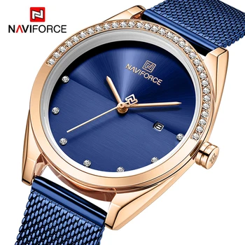 

Top Luxury Brand NAVIFORCE Fashion Women Watches Waterproof Quartz Wristwatch Ladies Casual Blue Clock For Girl Relogio Feminino