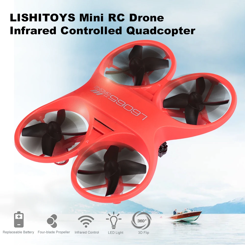 

L6065 Mini RC Quadcopter Infrared Controlled Drone with LED Light Birthday Gift RC Toys for Children