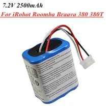 1 pces 7.2 v 2500 mah ni-mh bateria recarregável para irobot roomba braava 380 380 t hortelã 5200c aa nimh 2500 mah 2.5ah bateria