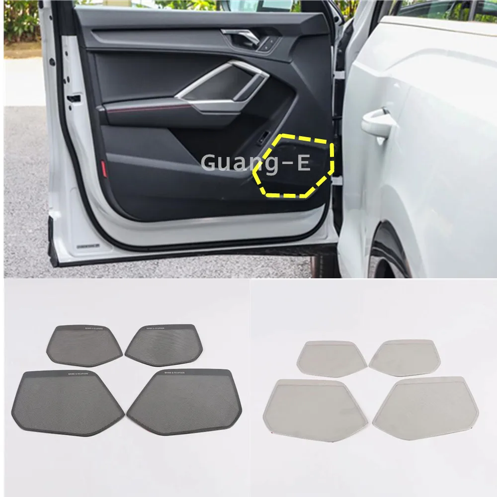 

Car Door Inner Styling Stainless Steel Stick Audio Speak Sound Cover Ring Circle 4pcs For AUDI Q3 （F3）2018 2019 2020