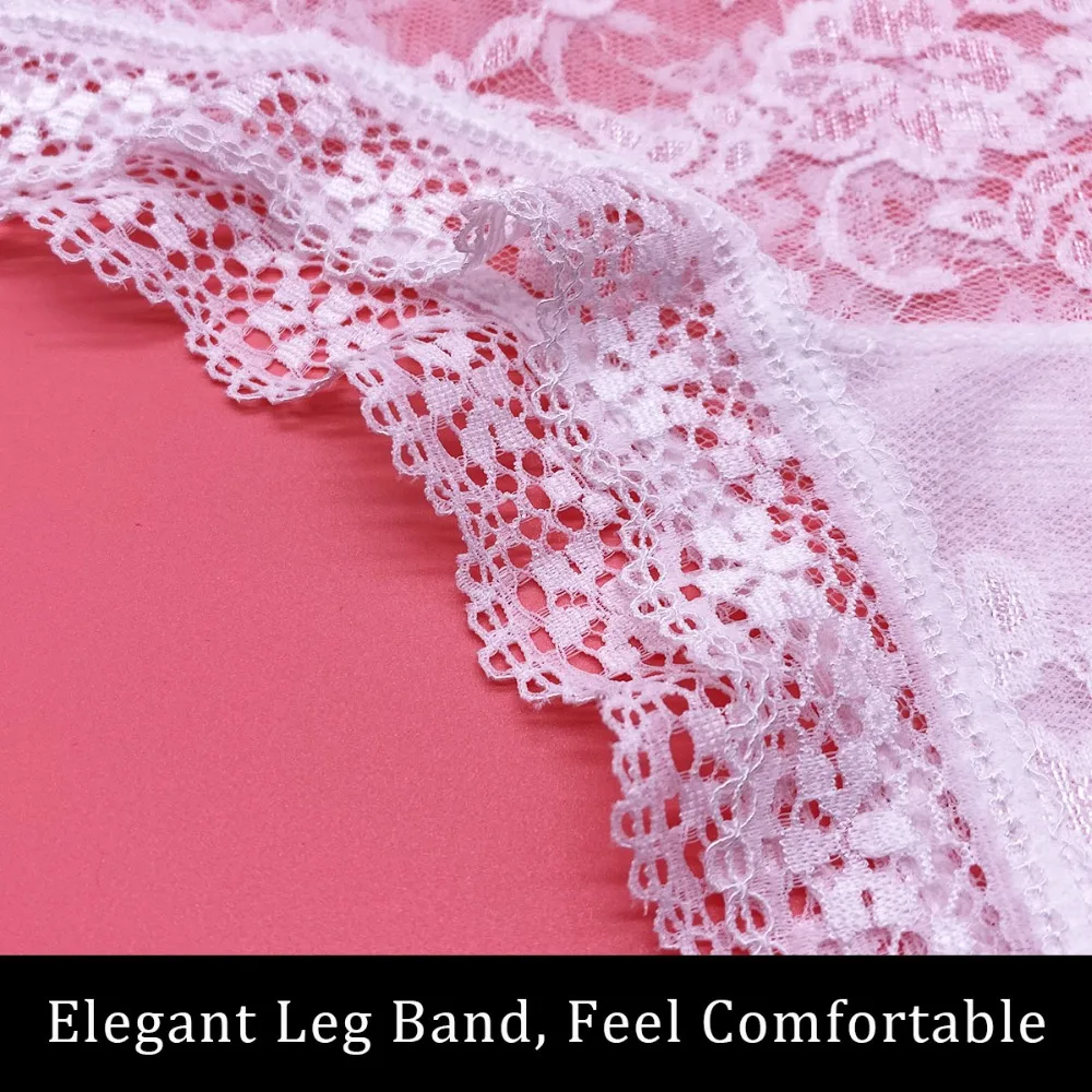 3 Pcs Charming Sexy Lace Panties Women Underwear Plus Size European Style Seamless Briefs White Color Ropa Interior Femenina