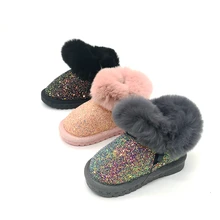 Claladoudou-Botas de nieve ostentosas para niñas de 12-18CM, botines grises para bebés de 1-2-3-6 años, 11