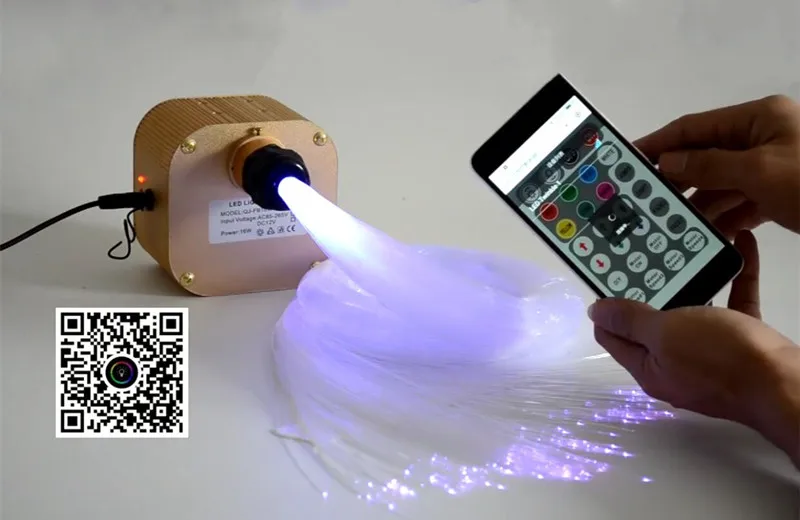 16 Вт RGBW мерцание оптоволоконный светильник двигателя приложение Smart phone