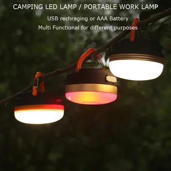

Camping lamp with Flashlight Portable Waterproof Work Light USB recharging lantern LED 3W 5W Multi Functional