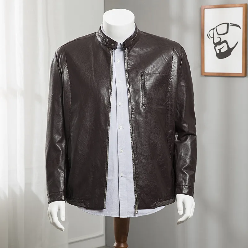 8XL 6XL 5XL 4X Mannen Leren Jas Echt Real Schapen Geit Huid Merk Zwarte Mannelijke Bomber Motorcycle Biker Man jas Herfst Lente 8XL 6XL 5XL 4X Mannen Leren Jas Echt Real Schapen Geit Huid Merk Zwarte Mannelijke Bomber Motorcycle Biker Man jas Herfst Lente