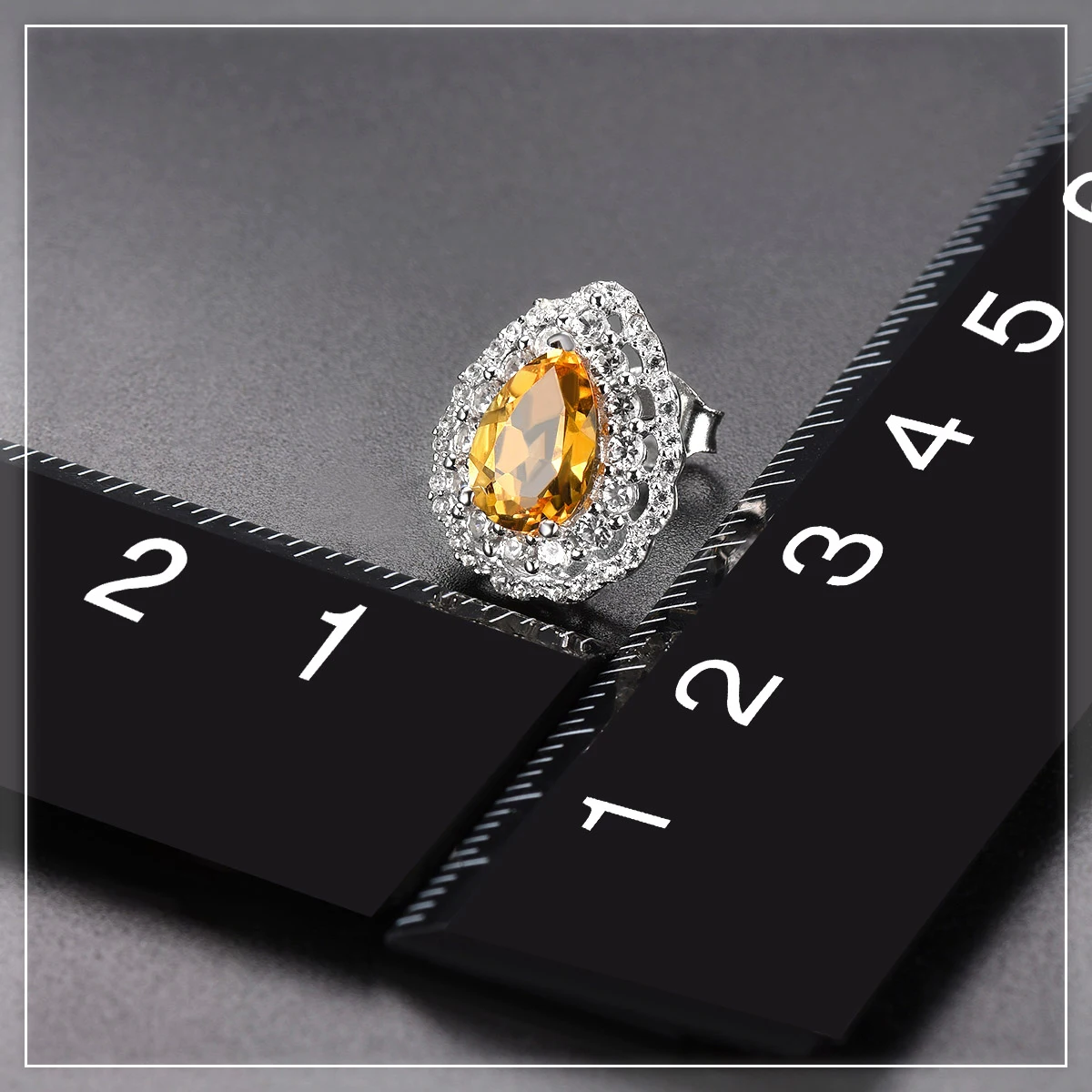 Hutang 2.29ct Цитрин Груша Серьги гвоздики натуральный драгоценный камень 925 серебро тонкий элегантный кубический цирконий ювелирные изделия для женщин Новинка