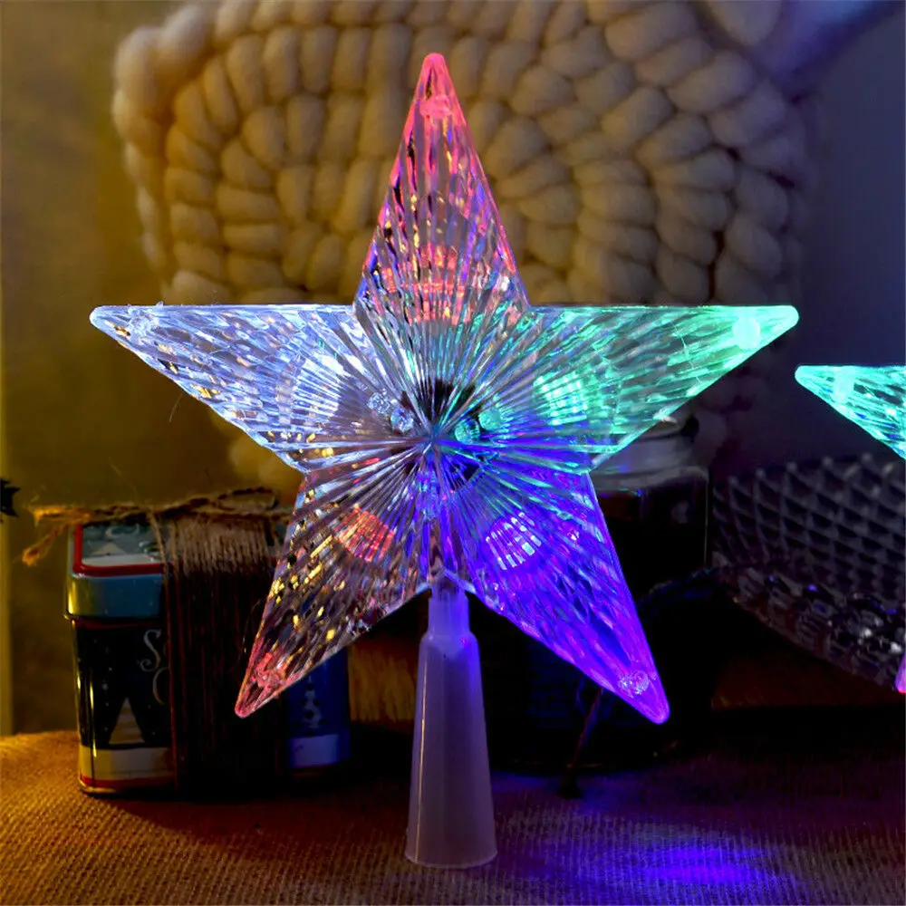 

AIR&TREE-B Christmas Tree Topper Star Lights Colorful Xmas Tree Top LED Lamp Party Lights Christmas Holiday Party Decorations