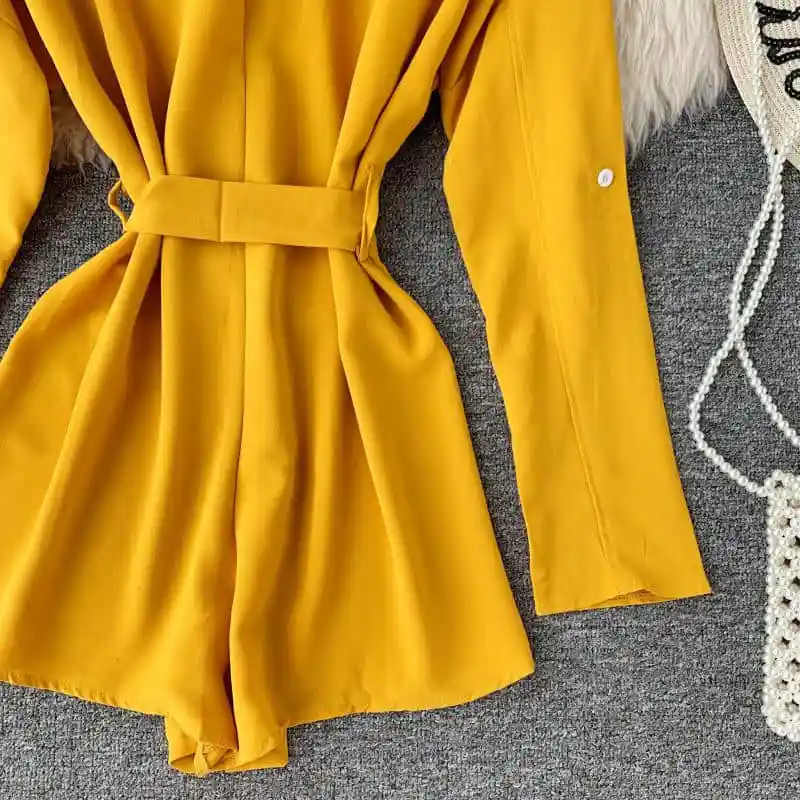 Summer Fashion Women Rompers Long Sleeve Chiffon Slim Shorts Playsuits Female Bodycon Jumpsuit Girls Bodysuits Overalls new