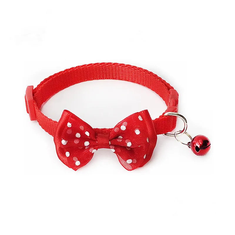 1PC Adjustable Pet Collar Puppy And Cat Nylon Leash Necklace With Bells And Bow Design Festival Wearable Party cat products