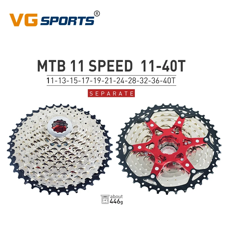 VG sports N 10 11 12 скоростей MTB велосипед свободного хода отдельный сверхлегкий алюминиевый сплав кассета велосипед Колесо кронштейн звездочка - Цвет: 11s  40T