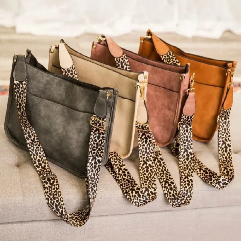 40 Pcs FREE Dropshipping Women Pu Leather Leopard Shoulder Strap Tote Lady Chic Daily Wear Open Pocket Crossbody Gift Purse | Багаж и