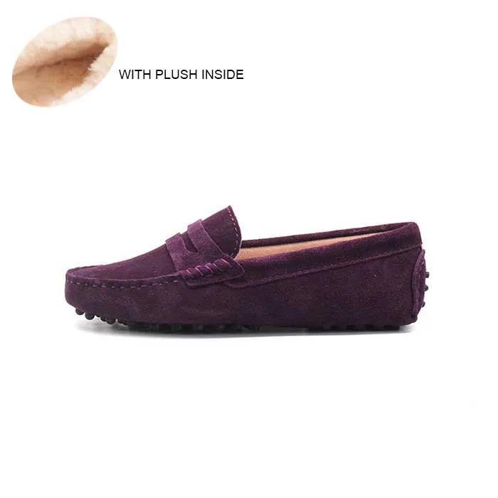 DARK PURPLE Высокое качество; Новинка года; женская обувь из натуральной кожи на плоской подошве; Брендовая обувь для вождения; сезон зима-весна-лето; женская повседневная обувь - Цвет: DARK PURPLE