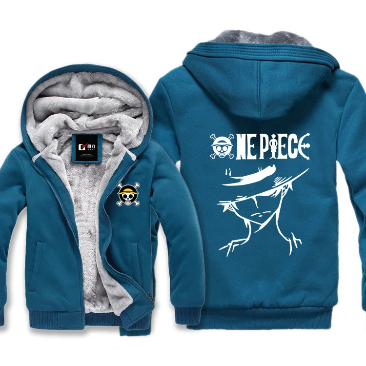 

Free Agent Anime Peripheral One Piece Cute Luffy Cool Fall And Winter Clothes Brushed And Thick Zipper Hoodie