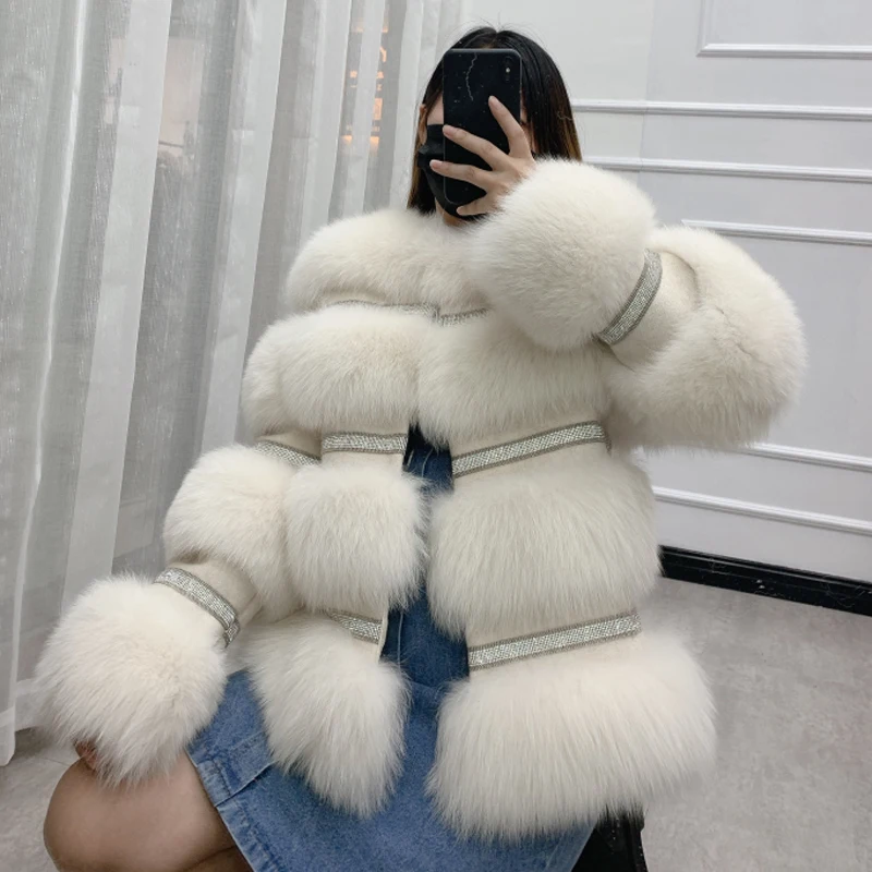 BFFUR 2020 Winter New Real Fox Fur Coat Women