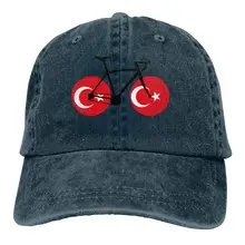 Регулируемая ВИНТАЖНАЯ ДЖИНСОВАЯ бейсболка для мужчин и женщин, одноцветная Кепка с флагом Турции для велосипеда