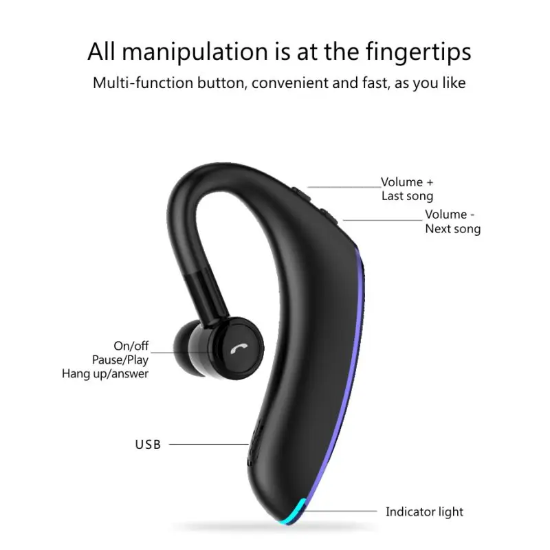 Radian Fit L8 Portable Ear Hook Bluetooth Earphone Audio Music 3 5mm Hands free Portable Bluetooth 4 1 Headset