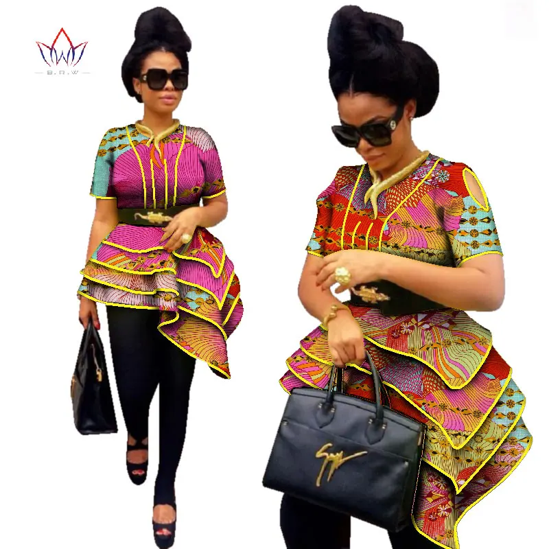 16 BRW Africa Style Women Modern Fashions Womens Tops Dashiki African Print Tops Shirt Plus Size M-6XL Women Clothing WY2576 - Цвет: 16