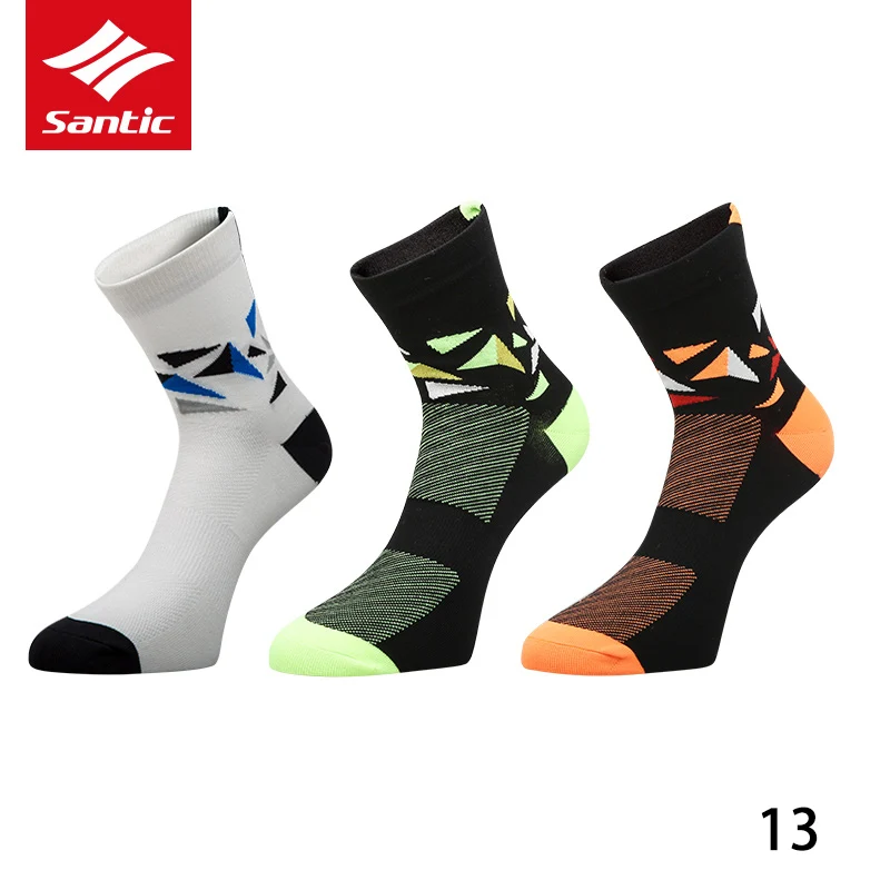 13-3 pair Santic Pro велосипедные носки мужские и женские носки спортивные анти-пот Дышащие Беговые походные носки приспособления для езды на велосипеде 13 стиль - Цвет: 13-3 pair