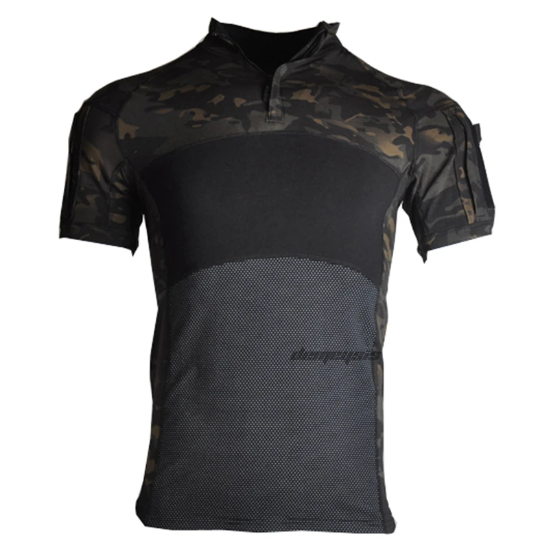 black multicam Рубашки для походов на открытом воздухе, дышащие, военные, тактические, боевые, короткие рубашки, удобные, для охоты, страйкбола, стрельбы, камуфляжные рубашки - Цвет: black multicam