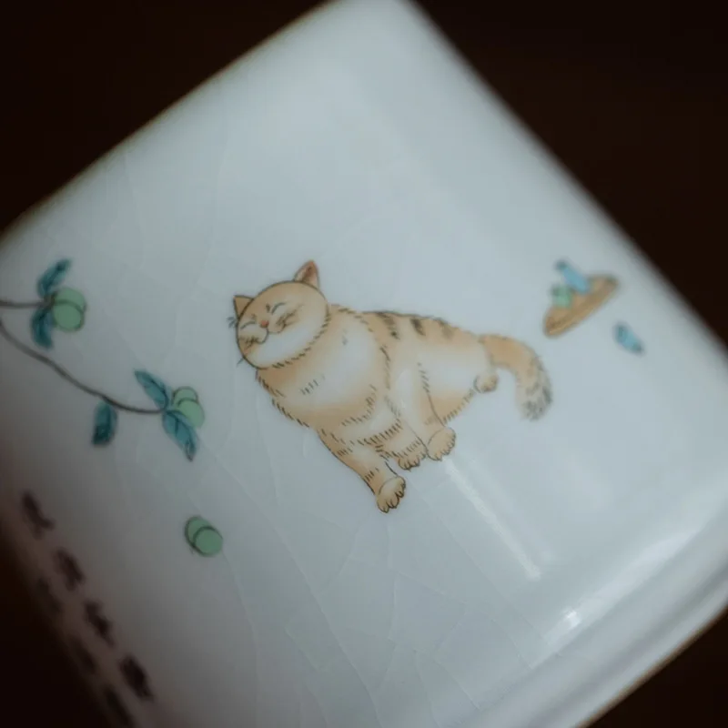 gato bonito copo de café chinês xícara de chá drinkware 380ml