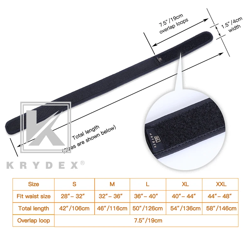 Внутренний ремень с крючком без застежки Krydex 1 5 дюйма крючок петля тактический
