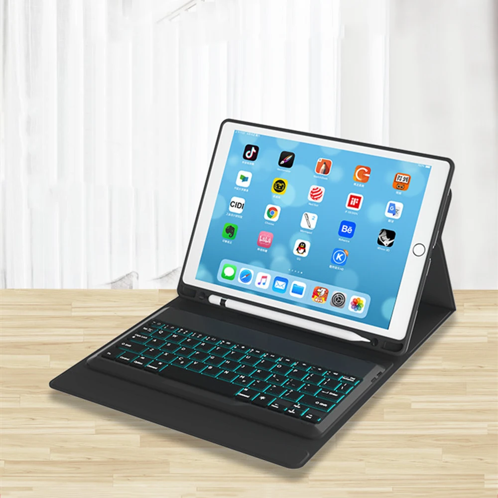 Для iPad Air 3 iPad Pro 10," Американский планшет, 7 цветов, с подсветкой, Bluetooth, чехол с клавиатурой, кожаный чехол, держатель ручки