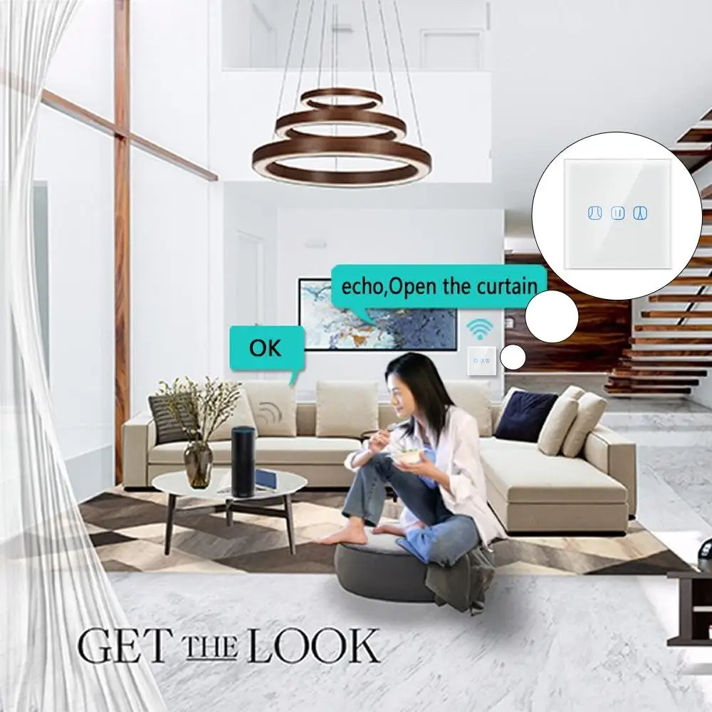 Teekar T1 Smart Life Wi-Fi занавес слепой переключатель стандарт ЕС для рольставни электродвигатель Google Home Alexa умный дом Белый