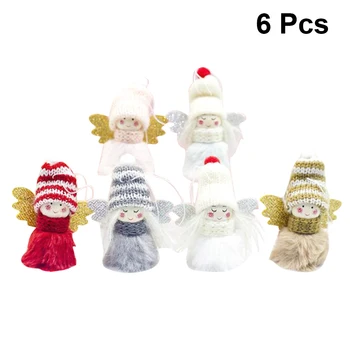 

6pcs Hanging Dolls Creative Durable Plush Adorable Decorative Doll Pendants Hanging Dolls Ornament Xmas Gift for Christmas Tree