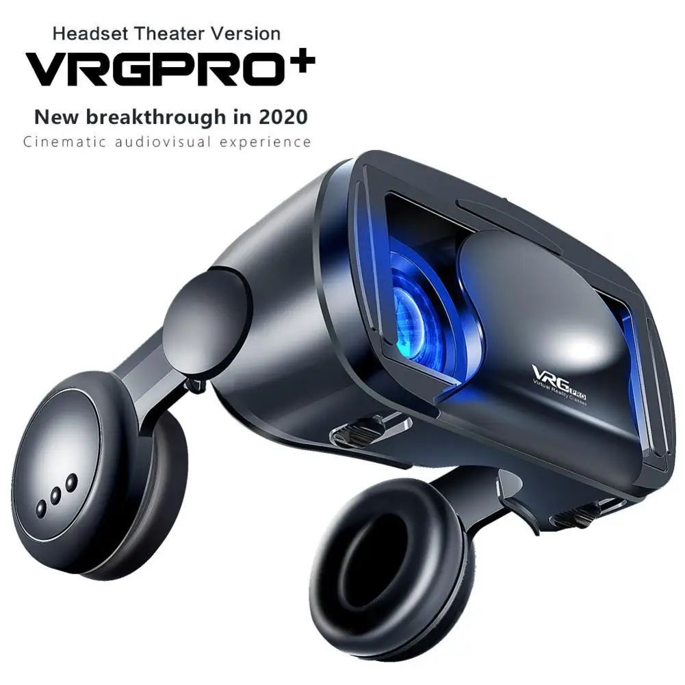 2 In1 VRG Pro + 3D VR Glasses Full-screen Durable Virtual Reality Glasses With A Large Headset For 5 To 7 Inches Smartphone 