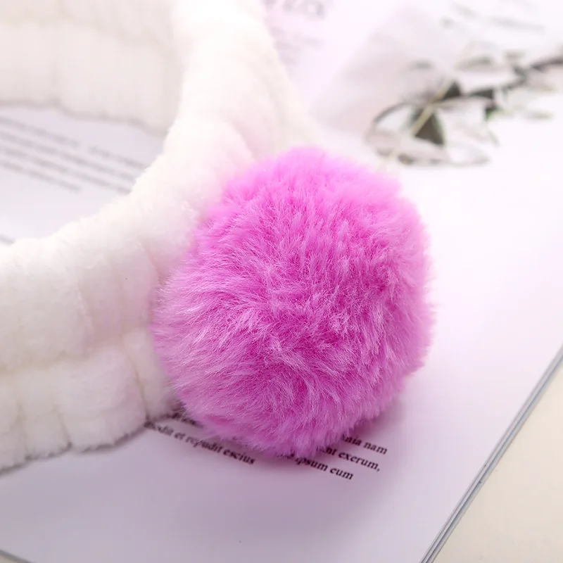Elastic Cute Panda Ear Soft Carol Fleece Headband for Women Makeup Shower Washing Face Spa Mask Head Wraps