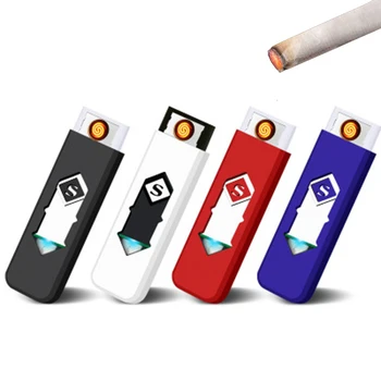 

Mini Cool Push-pull Electric Lighter Fingerprint Sensor USB Rechargeable Portable Windproof lighters smoking accessories