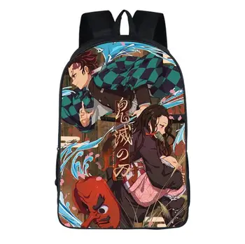 

Demon Slayer Kimetsu No Yaiba Anime Print Backpack Kamado Tanjirou Nezuko Cosplay Costumes Agatsuma Zenitsu Knapsack School Bag