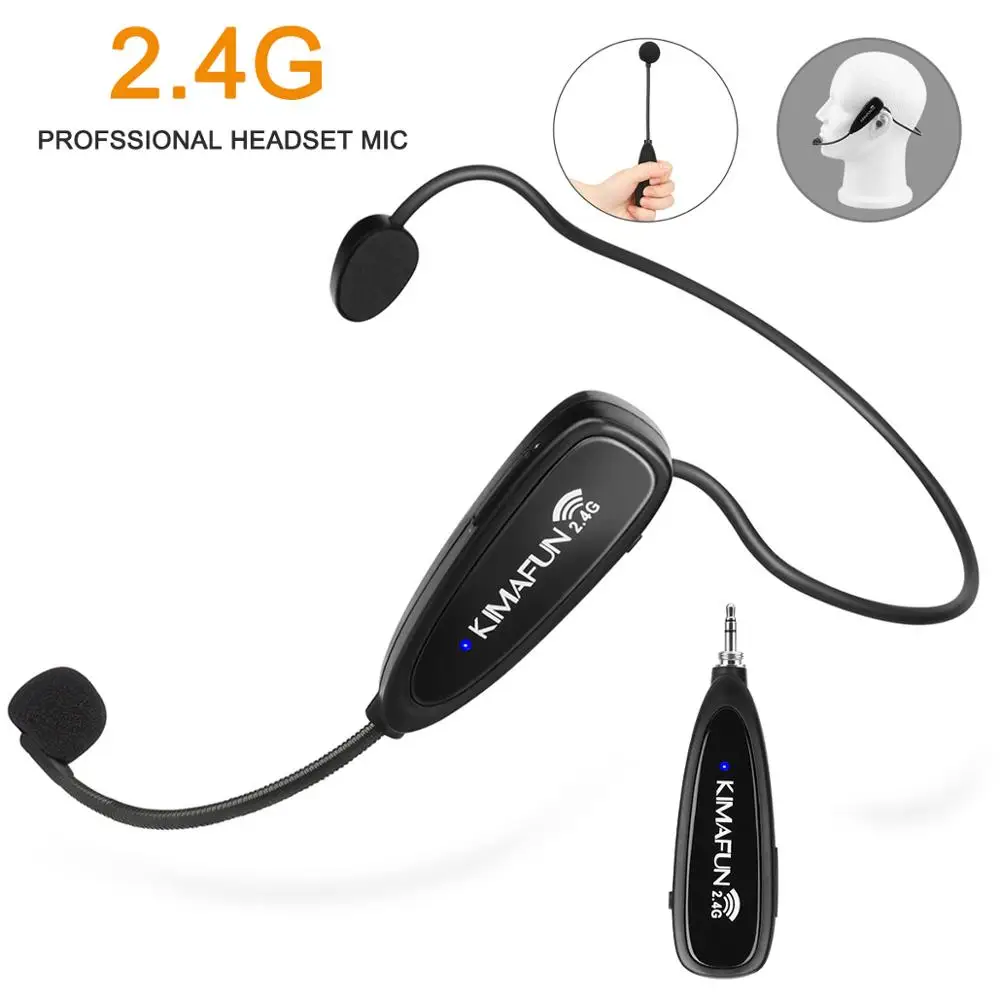 KIMAFUN 2.4G Wireless Microphone Speech Headset