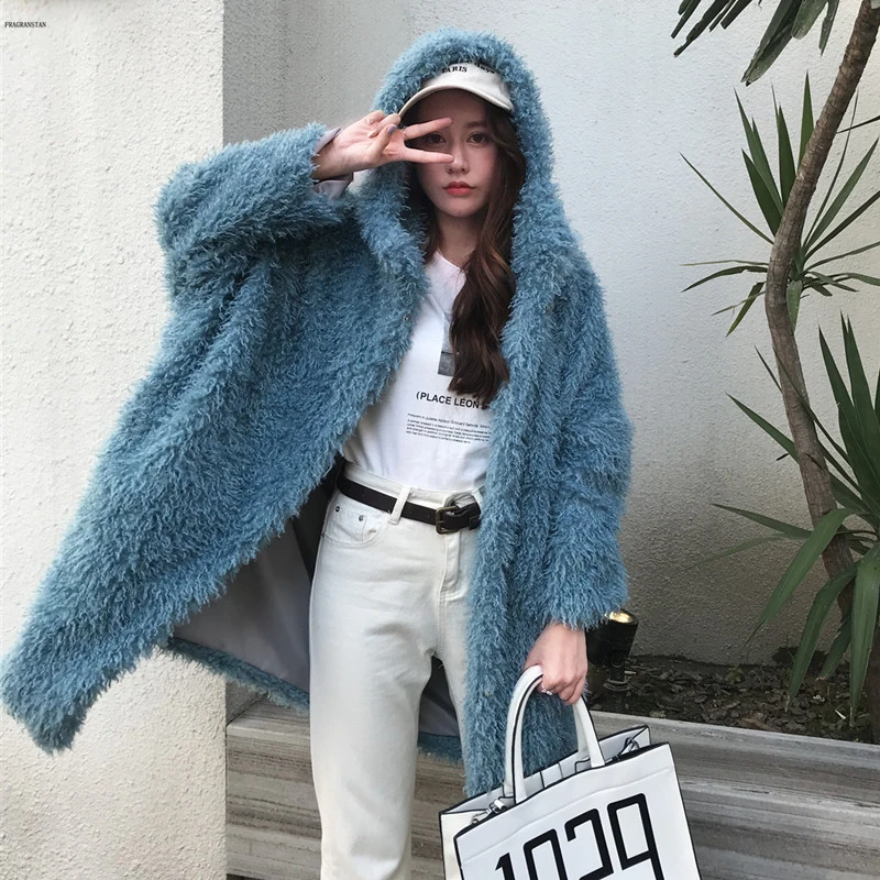 Новая модная зимняя женская куртка, меховое пальто, корейское свободное простое толстое теплое пальто большого размера, Женское пальто JQ1092