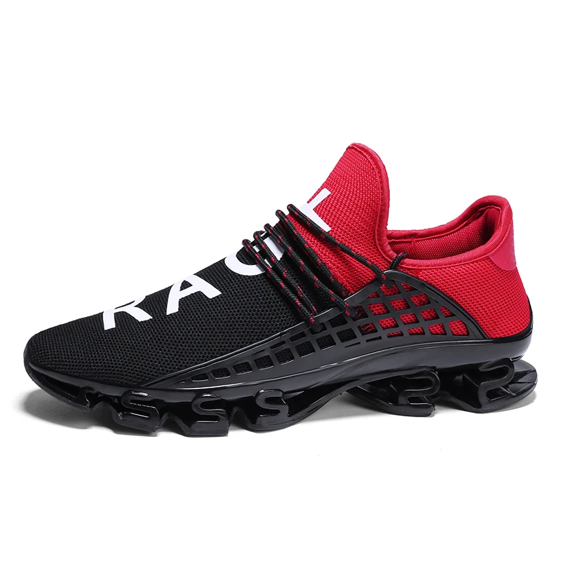SENTA новое лезвие кроссовки мужская обувь в Корейском стиле; стильные весенние туфли на нескользящей подошве светильник амортизатор дышащая Спортивная обувь женская обувь черного цвета - Цвет: TK02Black Red