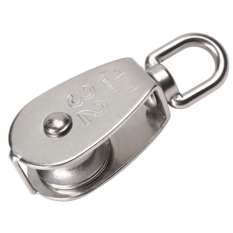 

Single pulley in stainless steel 304 with swivel M32 32 mm Silver