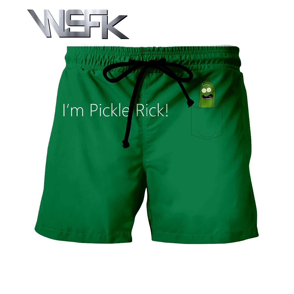 WSFK new sports casual shorts rick and morty funny personality mens shorts