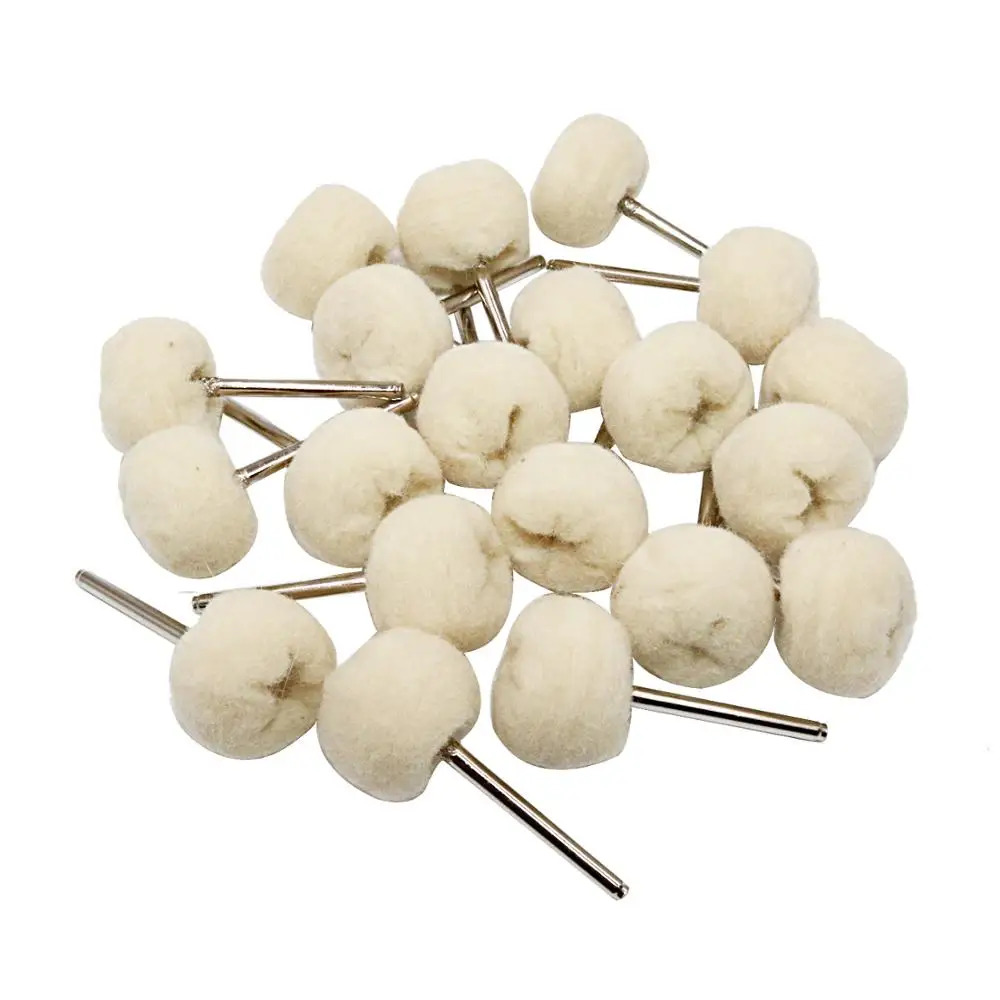 

Polishing Wheel Set Mounted Cotton Soft Fine 3/32 Shank Buff Wheels Shank Rotary Tools Accessories Pack of 20 Pieces