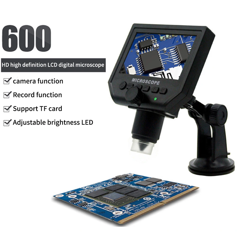 

600X HD Microscope Monocular Student Education Laboratory Mobile Phone Maintenance Magnifier Electron Photo Recording BST-G600