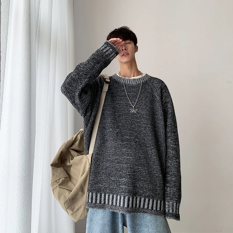Winter New Sweater Men Warm Fashion Solid Color Casual O-neck Sweater Pullover Man Streetwear Wild Loose Long-sleeved Sweater Winter New Sweater Men Warm Fashion Solid Color Casual O-neck Sweater Pullover Man Streetwear Wild Loose Long-sleeved Sweater