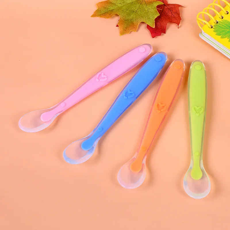 Feeding Baby spoon Silicone Baby soft head spoon soft spoon children's