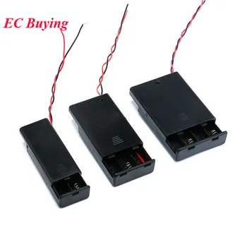 

New 2 /3/4* AAA Battery Storage Case Box Holder for AAA Batteries with ON/OFF Switch & Wire Leads DIY