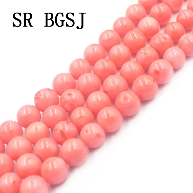 Free Shipping 9 11MM Jewelry Making Diy Bracelet Necklace Round Natural Pink Coral Beads 15&quot|Бусины| |
