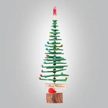

1PC Christmas Tree Mini Christmas Tree Non-woven Fabric DIY Material Package Kits Product Counter Family Party for Window