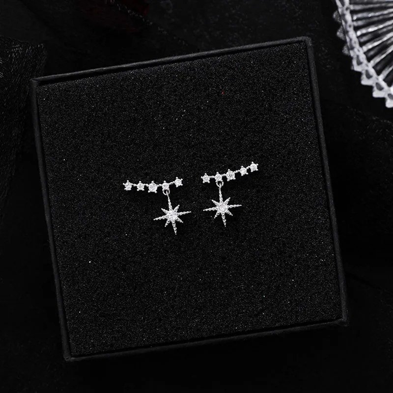 

French Fine Lucky Eight-Mans Star Stud Earrings Simple Wild Fashion Earrings High Quality Elegant Tiny Ear Studs