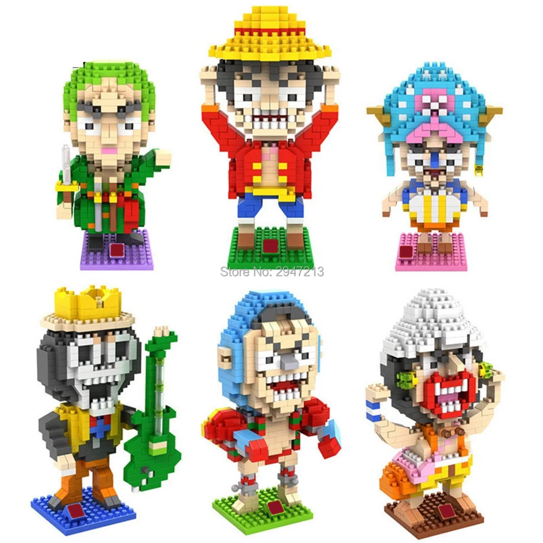 Skup Gorące LegoINGlys twórcy klasyczne jednoczęściowe D Luffy Zoro Usopp Sanji Chopper Franky Brook figurki mini Micro diamentowe klocki zabawki