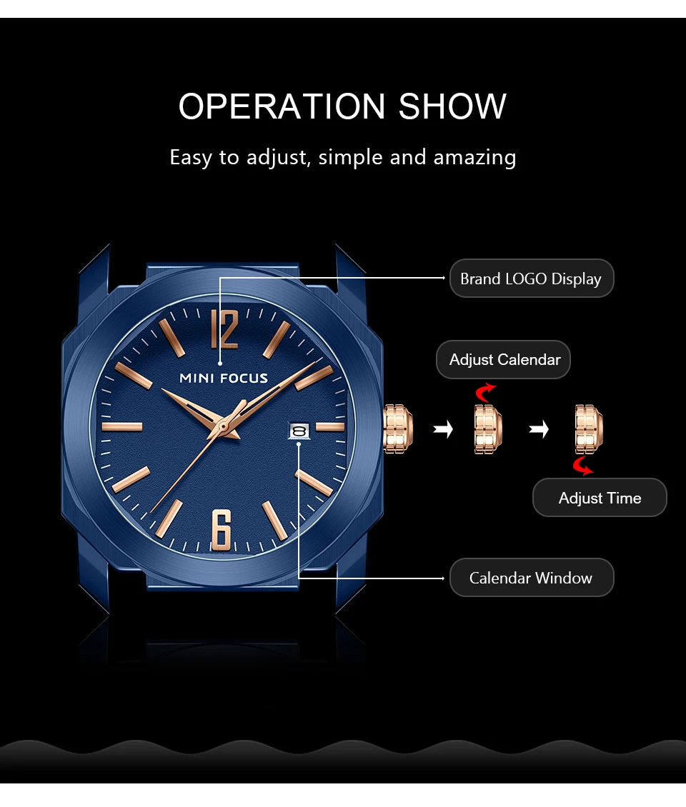 MINI FOCUS Quarzuhr für Herren, wasserdicht_voghion.com