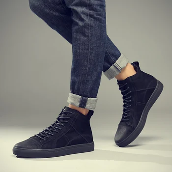 

winter Men snow Boots Genuine Leather 2019 Waterproof Work Shoes Safety Natural Leather Boots Men Martins Plus Size 37-46